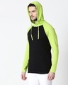 Shop Men's Plain Raglan Full Sleeve Hoodie T-shirt(Black-Neon Green)-Design