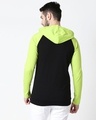 Shop Men's Plain Raglan Full Sleeve Hoodie T-shirt(Black-Neon Green)-Full