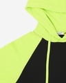 Shop Men's Plain Raglan Full Sleeve Hoodie T-shirt(Black-Neon Green)