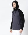 Shop Men's Plain Raglan Full Sleeve Hoodie T-shirt(Nimbus Grey -Black)-Design