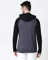 Shop Men's Plain Raglan Full Sleeve Hoodie T-shirt(Nimbus Grey -Black)-Full