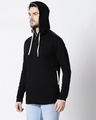 Shop Men's Plain Raw Edge Full Sleeve Hoodie T-shirt(Black-White)-Design
