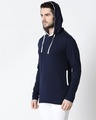 Shop Men's Plain Raw Edge Full Sleeve Hoodie T-shirt(Navy Blue-White)-Design