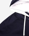 Shop Men's Plain Raw Edge Full Sleeve Hoodie T-shirt(Navy Blue-White)
