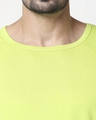 Shop Men's Plain Side Panel Vest(Neon Green-White)