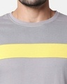 Shop Men's Plain Sport T-Shirt(Meteor Grey-Pineapple Yellow)
