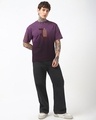 Shop Men's Plum Purple Freedom Sounds Graphic Printed Oversized Ombre Acid Wash T-shirt