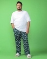 Shop Men's Green All Over Printed Plus Size Pyjamas-Full
