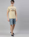 Shop Men's Plus Size Beige Organic Cotton Half Sleeves T-Shirt-Full