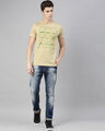 Shop Men's Plus Size Beige Organic Cotton Half Sleeves T-Shirt-Full