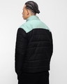 Shop Men's Black & Green Color Block Oversized Plus Size Puffer Jacket-Design