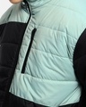 Shop Men's Black & Green Color Block Oversized Plus Size Puffer Jacket