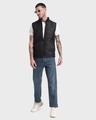 Shop Men's Black Plus Size Sleeveless Puffer Jacket-Full