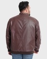 Shop Men's Brown Plus Size PU Jacket-Design