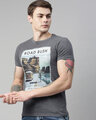 Shop Men's Plus Size Charcoal Organic Cotton Half Sleeves T-Shirt-Design