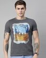 Shop Men's Plus Size Charcoal Organic Cotton Half Sleeves T-Shirt-Front
