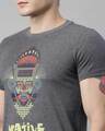 Shop Men's Plus Size Charcoal Organic Cotton Half Sleeves T-Shirt-Full
