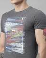 Shop Men's Plus Size Charcoal Organic Cotton Half Sleeves T-Shirt-Full