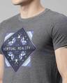 Shop Men's Plus Size Charcoal Organic Cotton Half Sleeves T-Shirt-Full