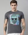 Shop Men's Plus Size Charcoal Organic Cotton Half Sleeves T-Shirt-Front