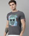 Shop Men's Plus Size Charcoal Organic Cotton Half Sleeves T-Shirt-Design