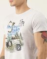 Shop Men's Plus Size Grey Melange Organic Cotton Half Sleeves T-Shirt-Full
