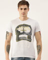 Shop Men's Plus Size Grey Melange Organic Cotton Half Sleeves T-Shirt-Front
