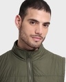 Shop Men's Olive Plus Size Sleeveless Puffer Jacket