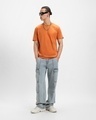 Shop Men's Orange Oversized Plus Size T-shirt-Full