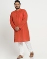 Shop Men's Orange Relaxed Fit Plus Size Kurta-Design