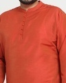 Shop Men's Orange Relaxed Fit Plus Size Kurta