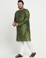 Shop Men's Green Plus Size Relaxed Fit Kurta-Design