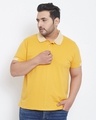 Shop Men's Plus Size Stylish Polo Neck Solid Casual T-Shirt-Front
