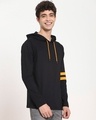 Shop Men's Popcorn Yellow Shoulder Sleeve Stripe Hoodie T-shirt-Design