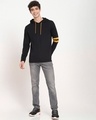 Shop Men's Popcorn Yellow Shoulder Sleeve Stripe Hoodie T-shirt