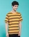 Shop Men's Popcorn Yellow Stripe Oversized T-shirt-Design