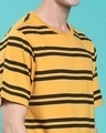 Shop Men's Popcorn Yellow Stripe Oversized T-shirt