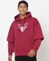 Shop Men's Printed Christmas Deer-Layer Sleeve Winter Hoodie-Front