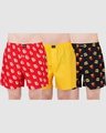 Shop Pack of 3 Men's Multicolor Printed Boxers-Front