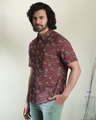 Shop Men's Printed Ethnic Half Sleeves Maroon Shirt-Design