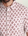 Shop Men's Printed Ethnic Half Sleeves White Shirt