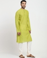 Shop Men's Green Relaxed Fit Festive Long Kurta-Full