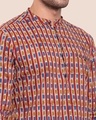 Shop Men's Printed Mandarin Collar Relaxed Fit Shirt