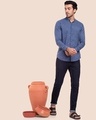 Shop Men's Printed Mandarin Collar Relaxed Fit Shirt-Front