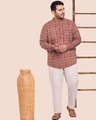 Shop Men's Printed Mandarin Collar Plus Shirt-Front