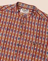 Shop Men's Printed Mandarin Collar Plus Shirt
