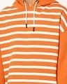 Shop Men's Orange Striped Oversized Hoodie