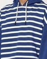 Shop Men's Blue Striped Oversized Hoodie