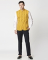 Shop Men's Yellow All Over Printed Waistcoat-Full