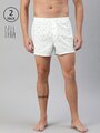Shop Pack of 2 Men's White & Grey All Over Printed Woven Boxers-Front